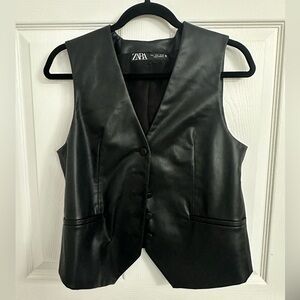 Zara Sleek Black Vest for Women